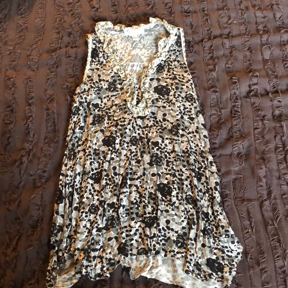 black gray cream tunic